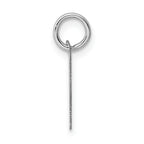 14K White Gold Small Script Initial P Charm