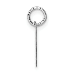 14K White Gold Small Script Initial P Charm