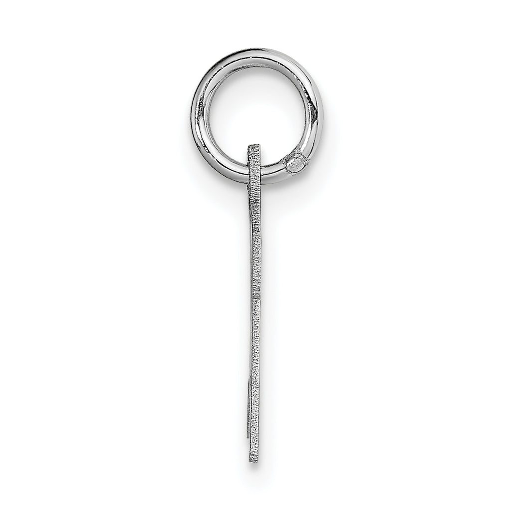 14K White Gold Small Script Initial R Charm