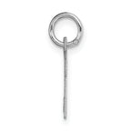 14K White Gold Small Script Initial R Charm