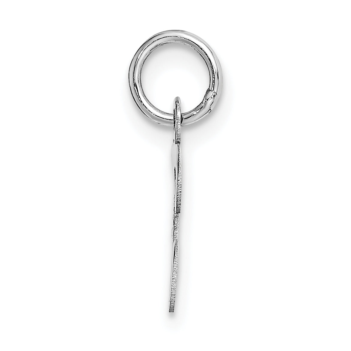 14K White Gold Small Script Initial T Charm Secondary image