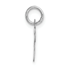 14K White Gold Small Script Initial T Charm