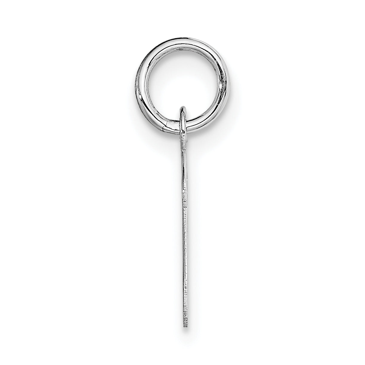 14K White Gold Small Script Initial V Charm Secondary image