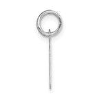 14K White Gold Small Script Initial V Charm