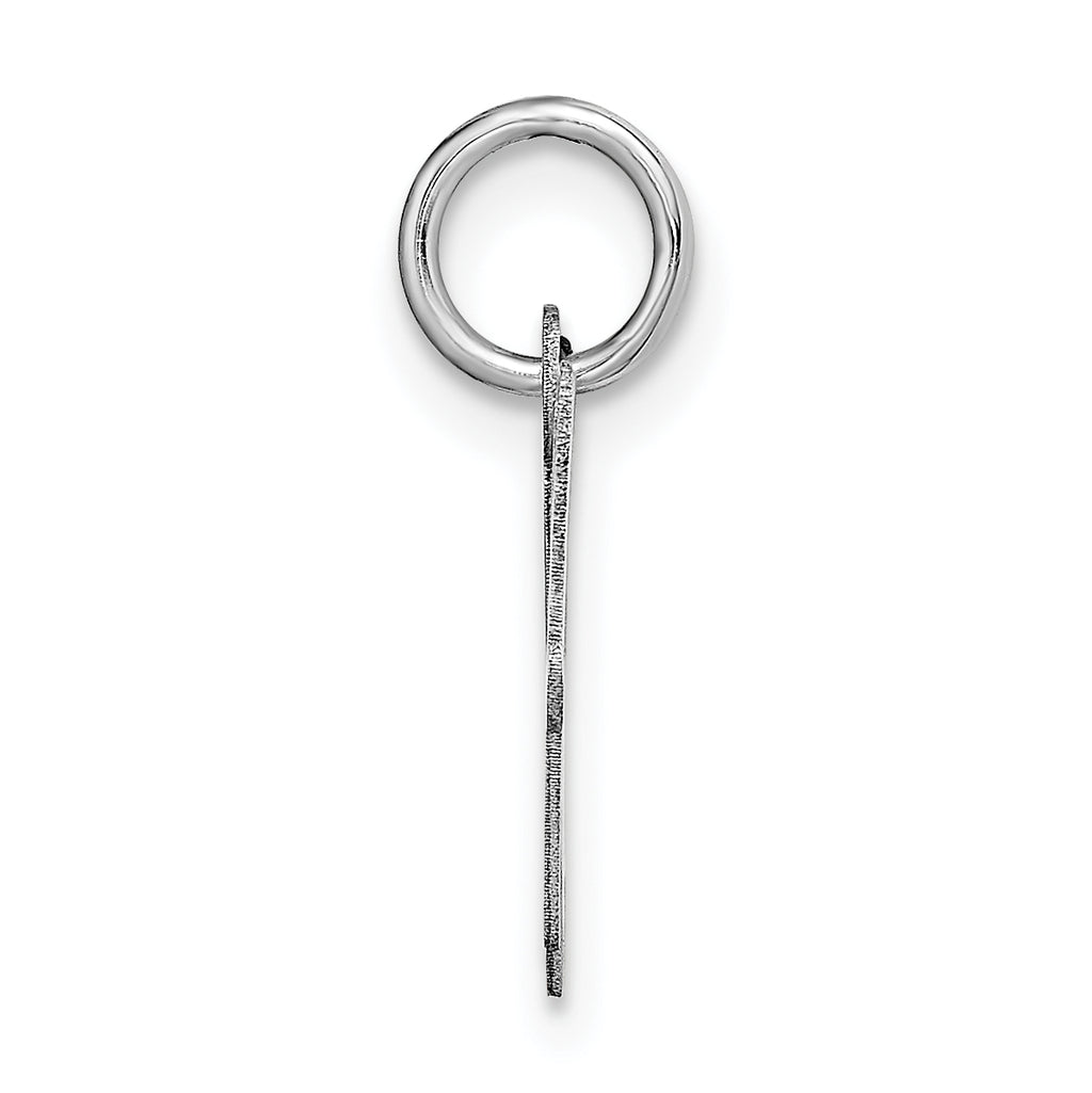 14K White Gold Small Script Initial W Charm
