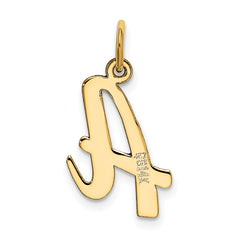 14K Medium Script Letter A Initial Charm
