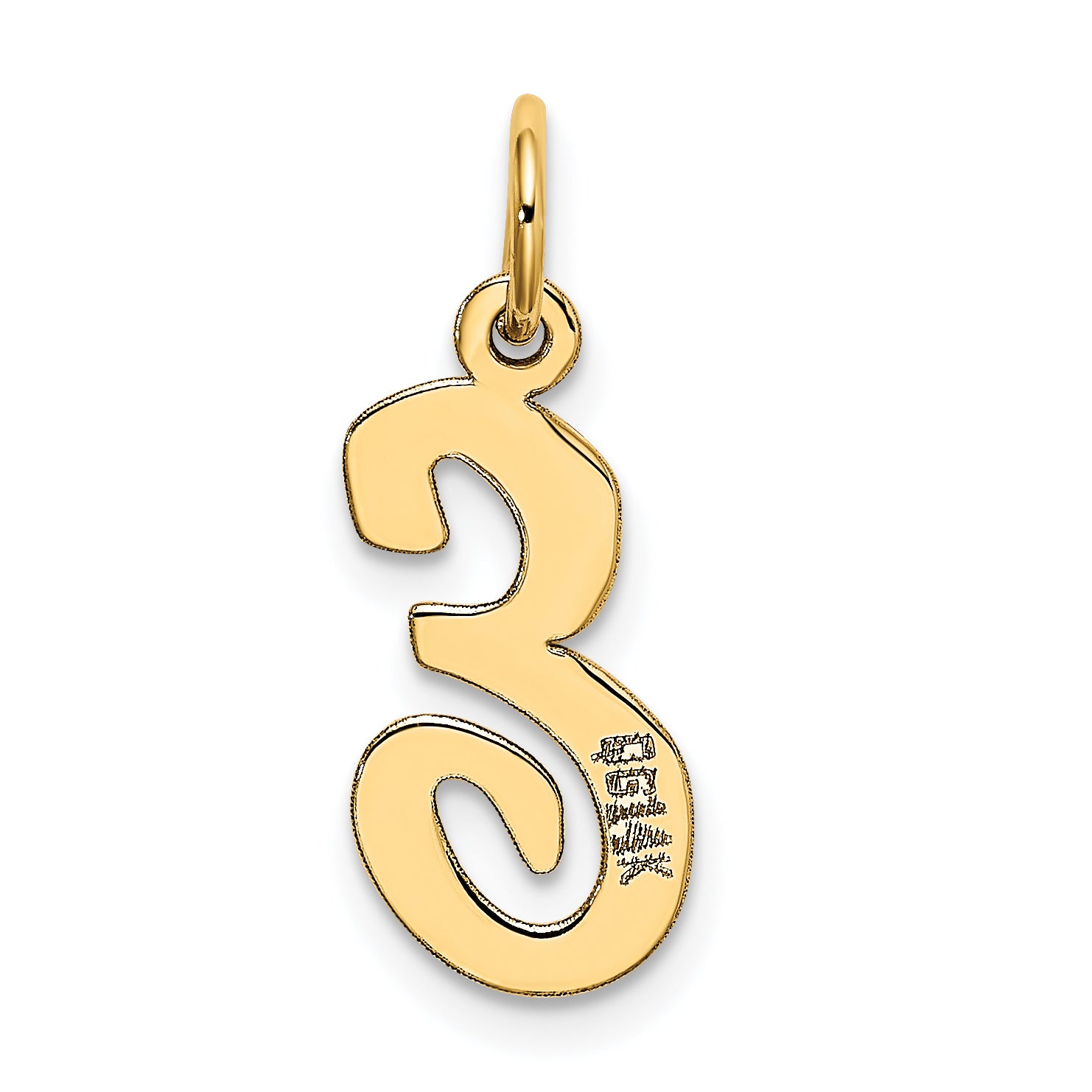 14K Medium Script Initial E Charm