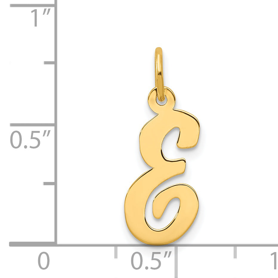 14K Medium Script Initial E Charm