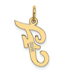 14K Medium Script Initial F Charm