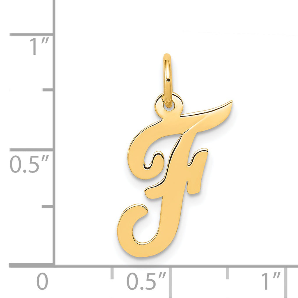 14K Medium Script Initial F Charm