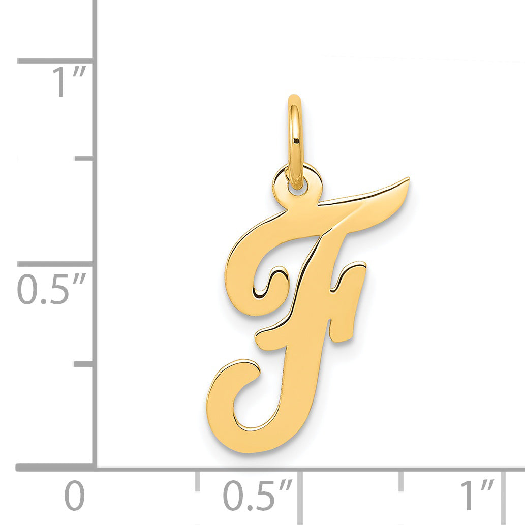 14K Medium Script Initial F Charm