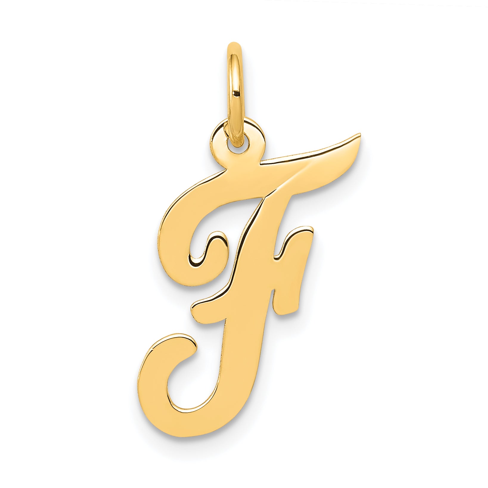 14k Medium Script Letter F Initial Charm Main image