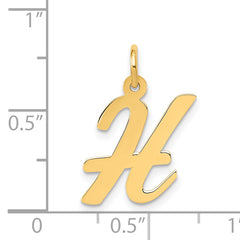 14K Medium Script Initial H Charm