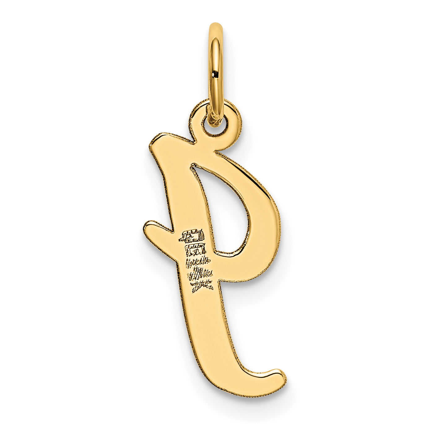 14K Medium Script Initial I Charm