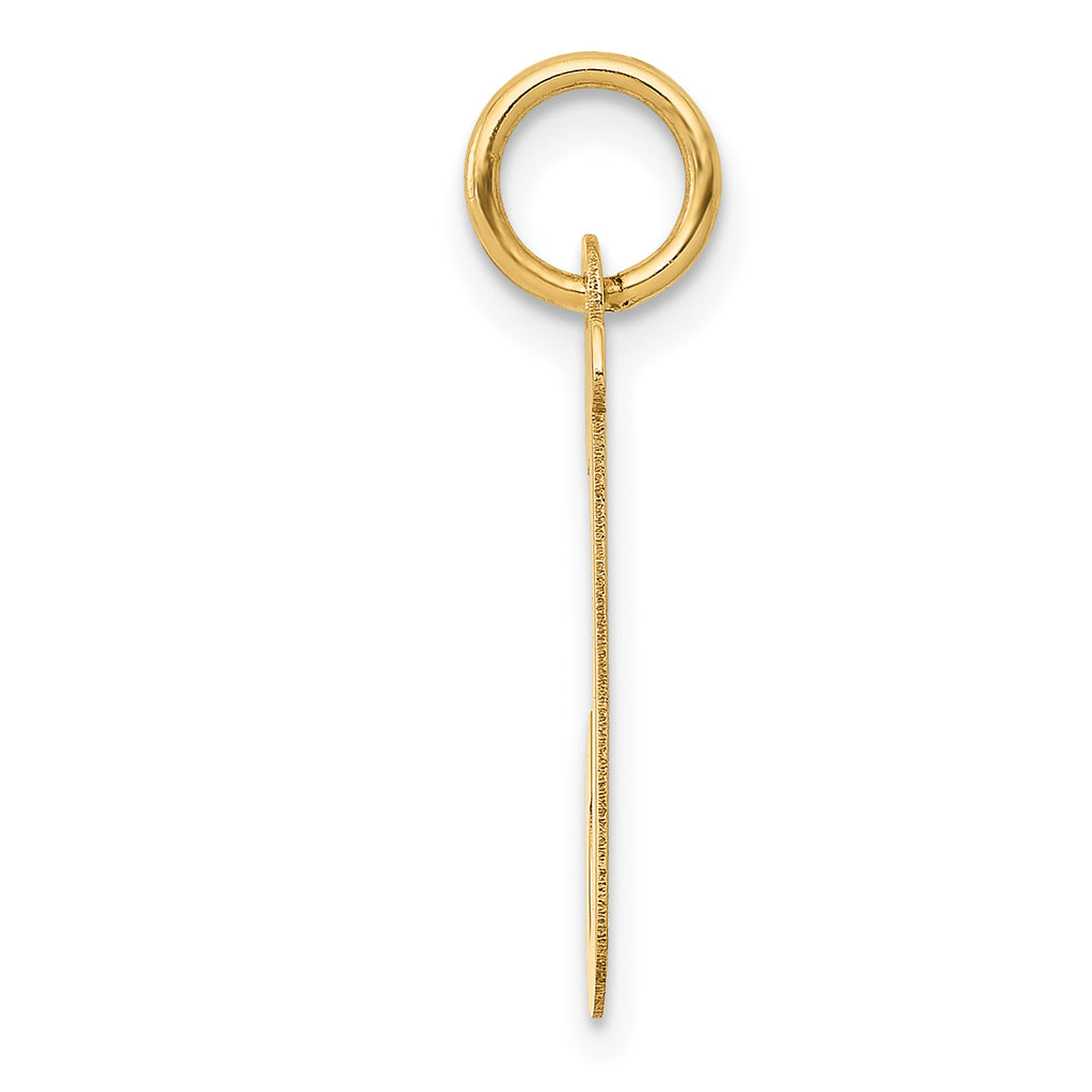 14K Medium Script Initial J Charm