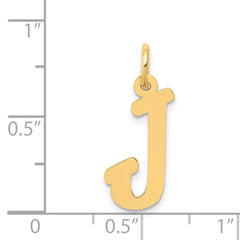 14K Medium Script Initial J Charm