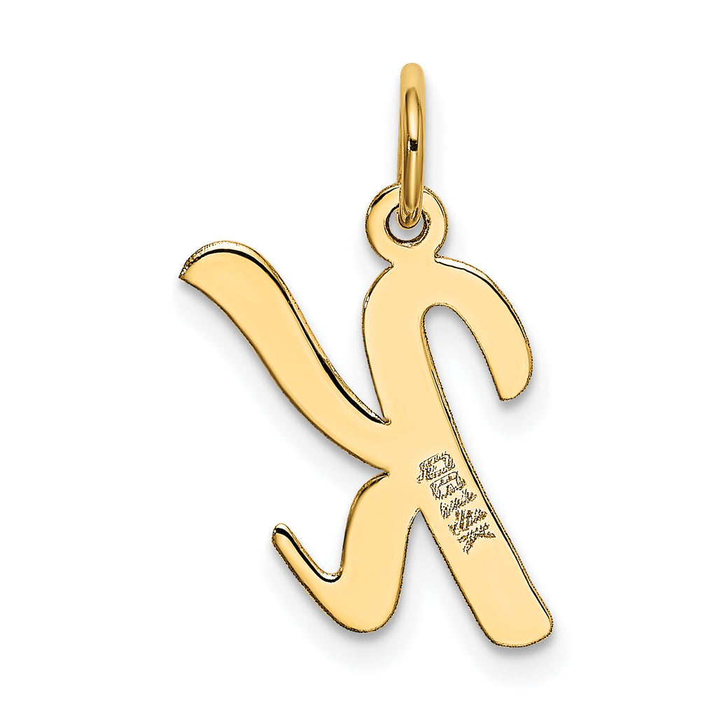 14K Medium Script Initial K Charm
