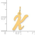 14K Medium Script Initial K Charm
