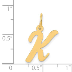 14K Medium Script Initial K Charm