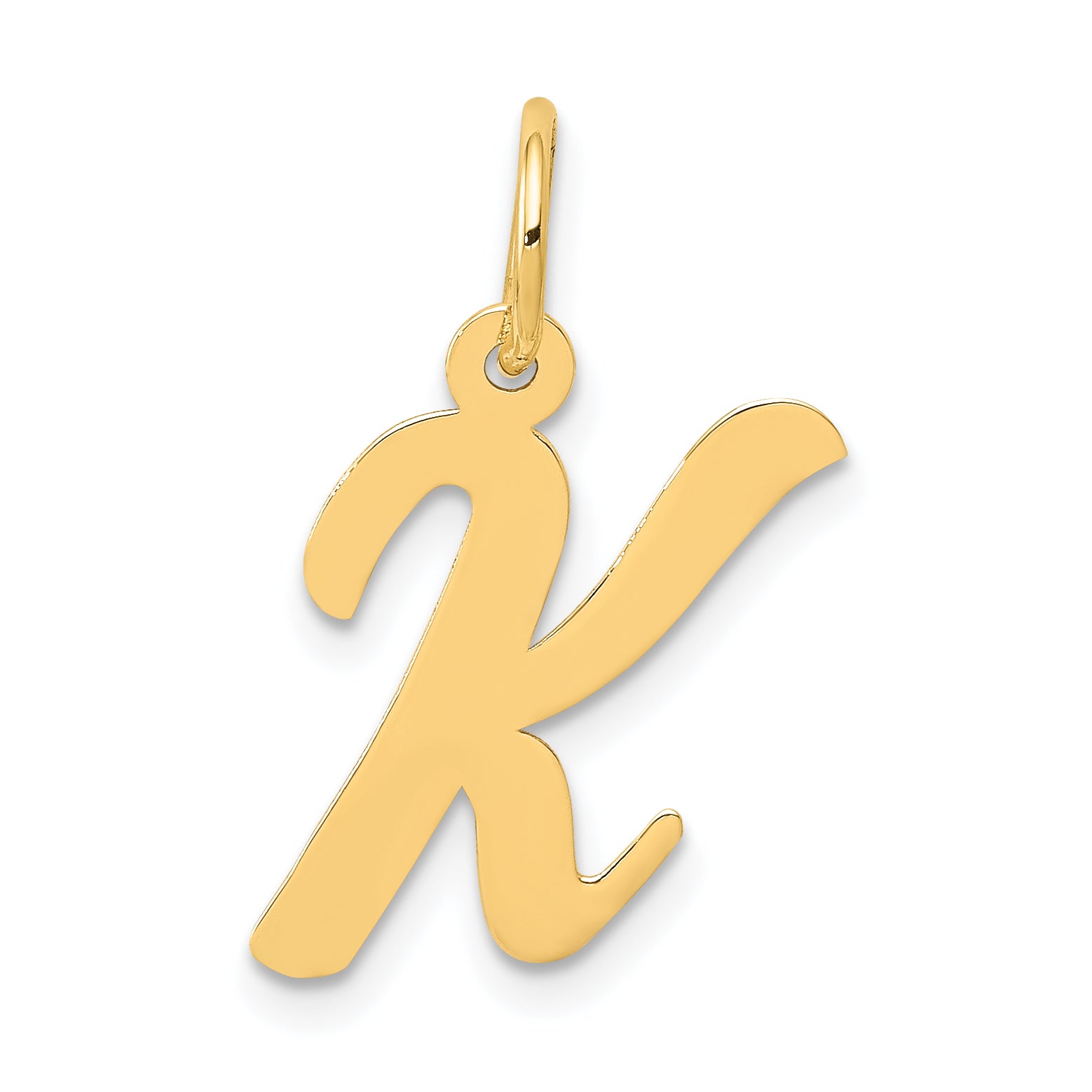 14k Medium Script Letter K Initial Charm Main image