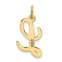 14K Medium Script Initial L Charm