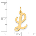 14K Medium Script Initial L Charm
