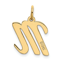 14K Medium Script Initial M Charm
