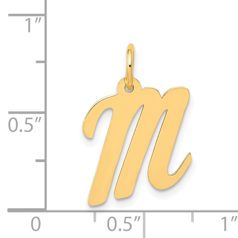 14K Medium Script Initial M Charm