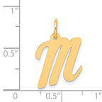 14K Medium Script Initial M Charm