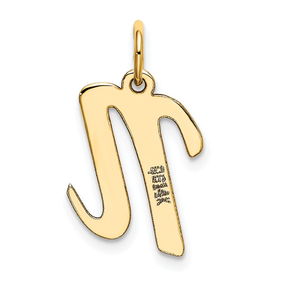 14K Medium Script Initial N Charm