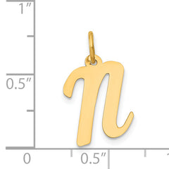 14K Medium Script Initial N Charm