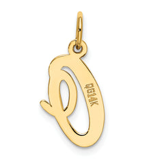 14K Medium Script Initial O Charm