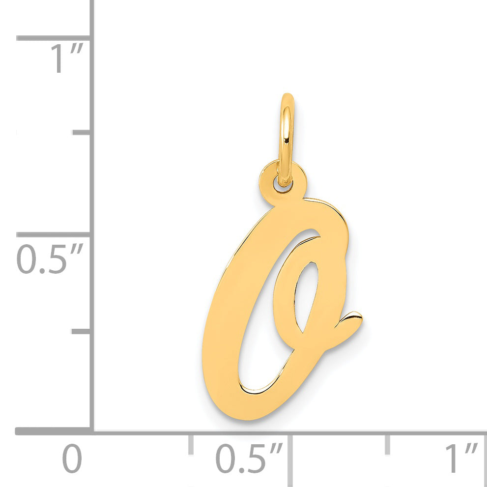 14K Medium Script Initial O Charm