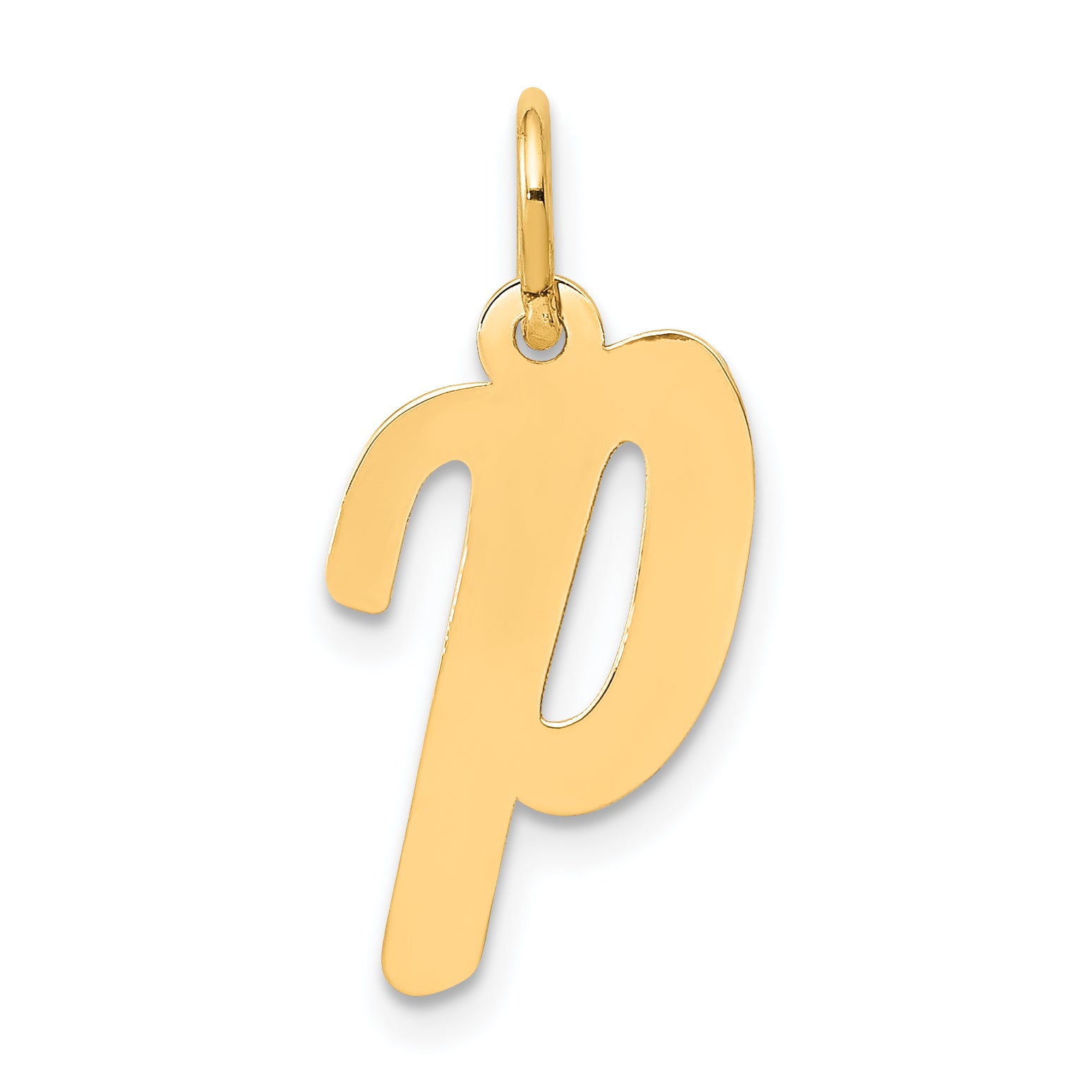 14k Medium Script Letter P Initial Charm Main image