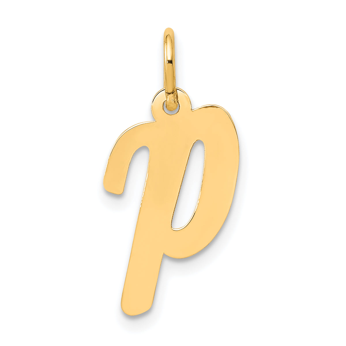 14k Medium Script Letter P Initial Charm