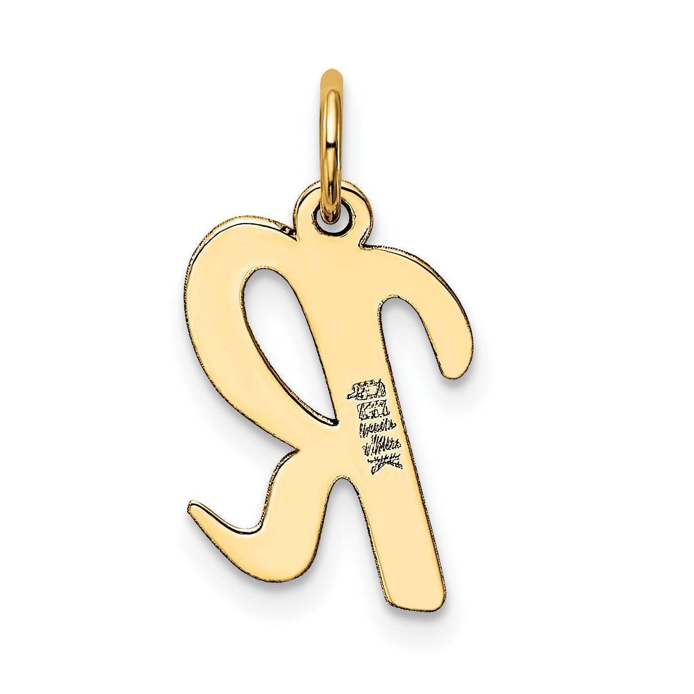 14K Medium Script Initial R Charm