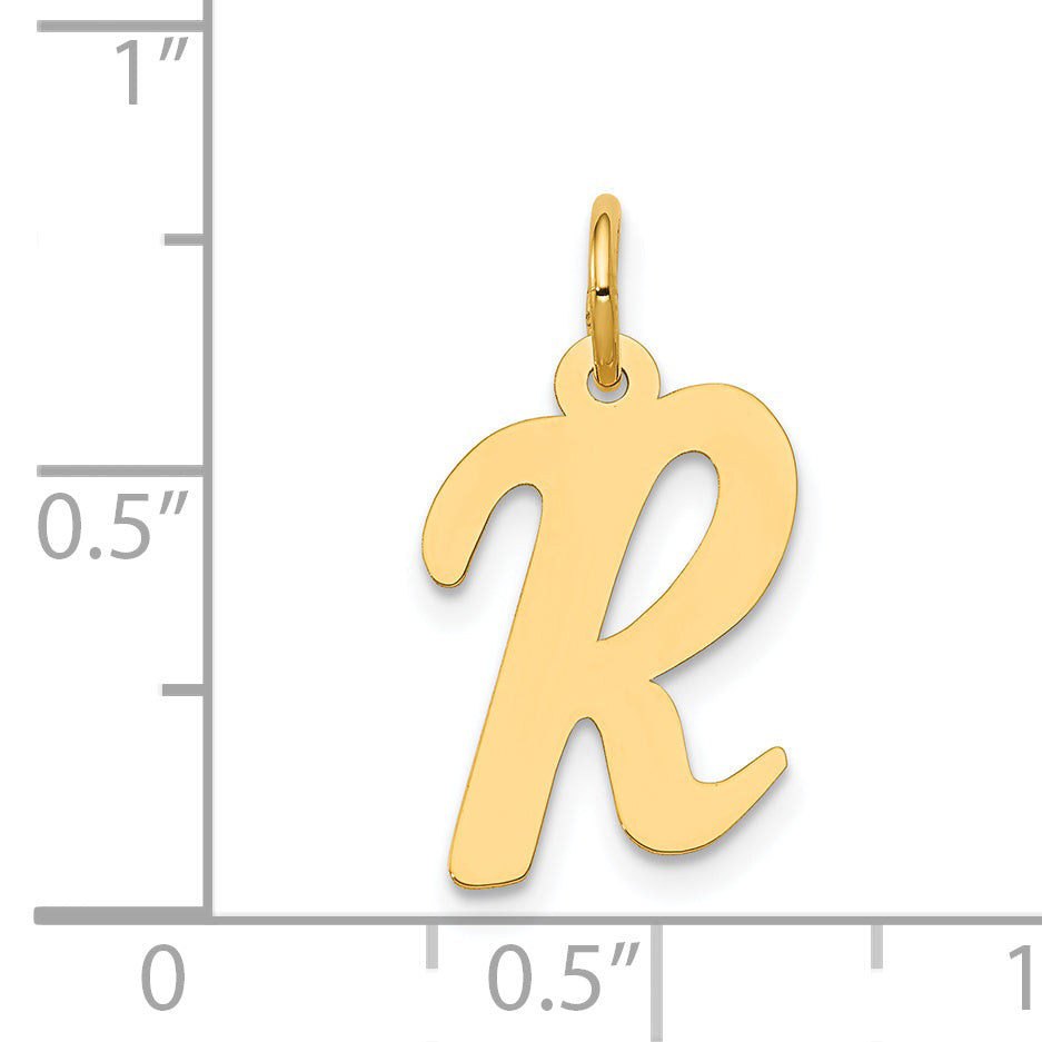 14K Medium Script Initial R Charm
