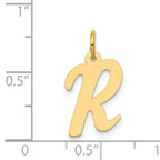 14K Medium Script Initial R Charm