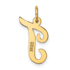 14K Medium Script Initial T Charm