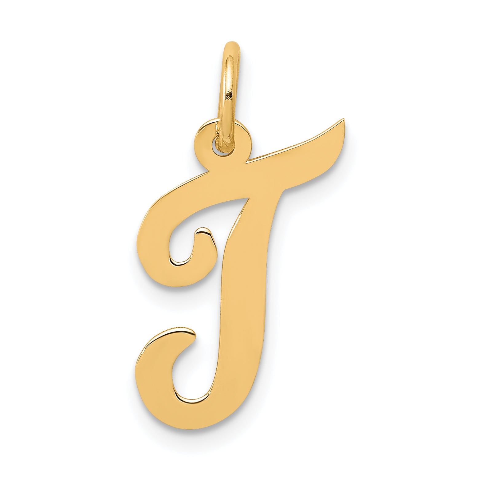 14k Medium Script Letter T Initial Charm