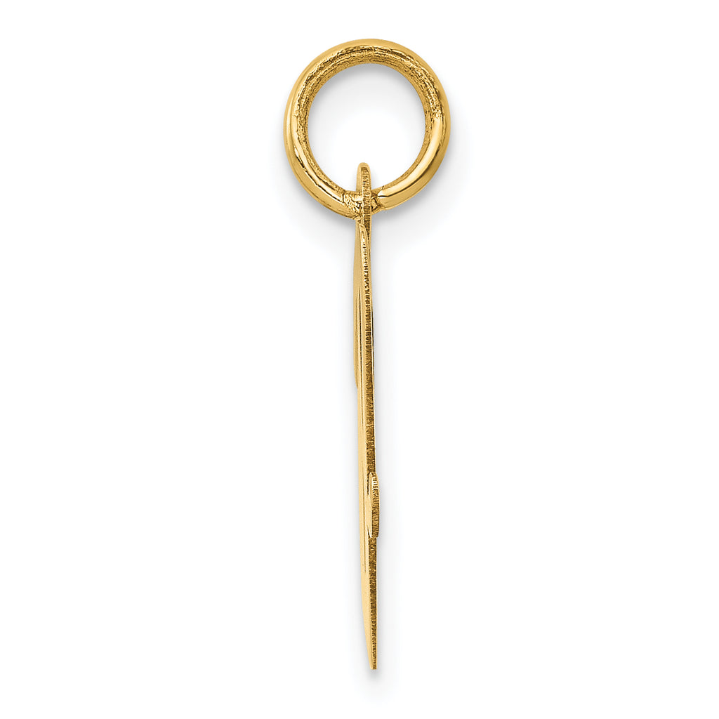 14K Medium Script Initial V Charm