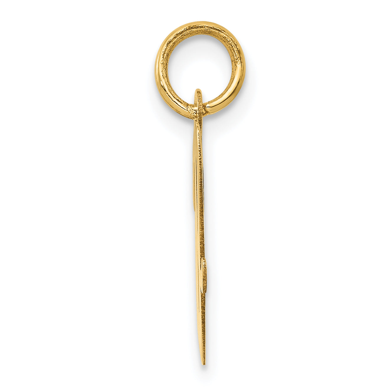 14K Medium Script Initial V Charm