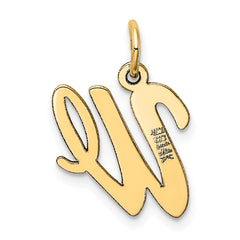 14K Medium Script Initial W Charm