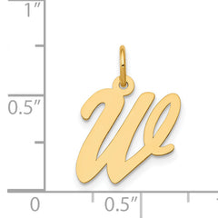 14K Medium Script Initial W Charm