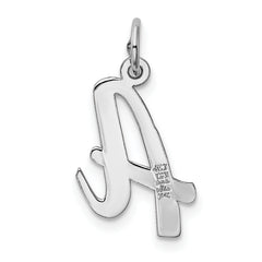 14K White Gold Medium Script Letter A Initial Charm