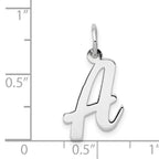 14K White Gold Medium Script Letter A Initial Charm