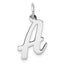 14k White Gold Medium Script Letter A Initial Charm