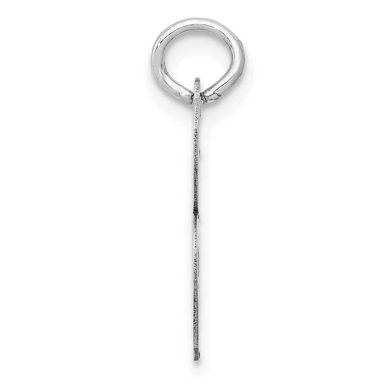 14K White Gold Medium Script Letter B Initial Charm