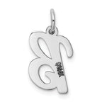 14K White Gold Medium Script Letter B Initial Charm