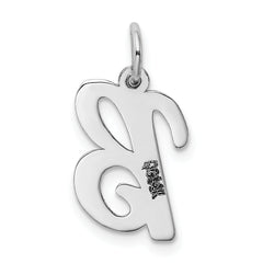 14K White Gold Medium Script Letter B Initial Charm